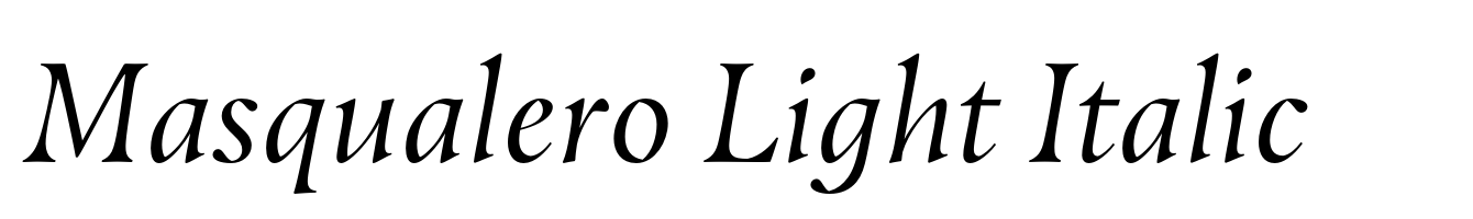 Masqualero Light Italic